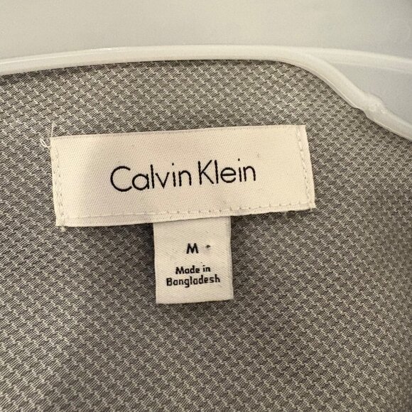 Calvin Klein Mens Size Medium Grey Long-Sleeve Button-Up Dress Shirt - Picture 6 of 7